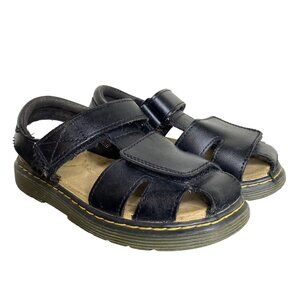 Dr. Martens Junior Moby II Kids Leather Sandals, Adjustable Straps, Size 1 Kids